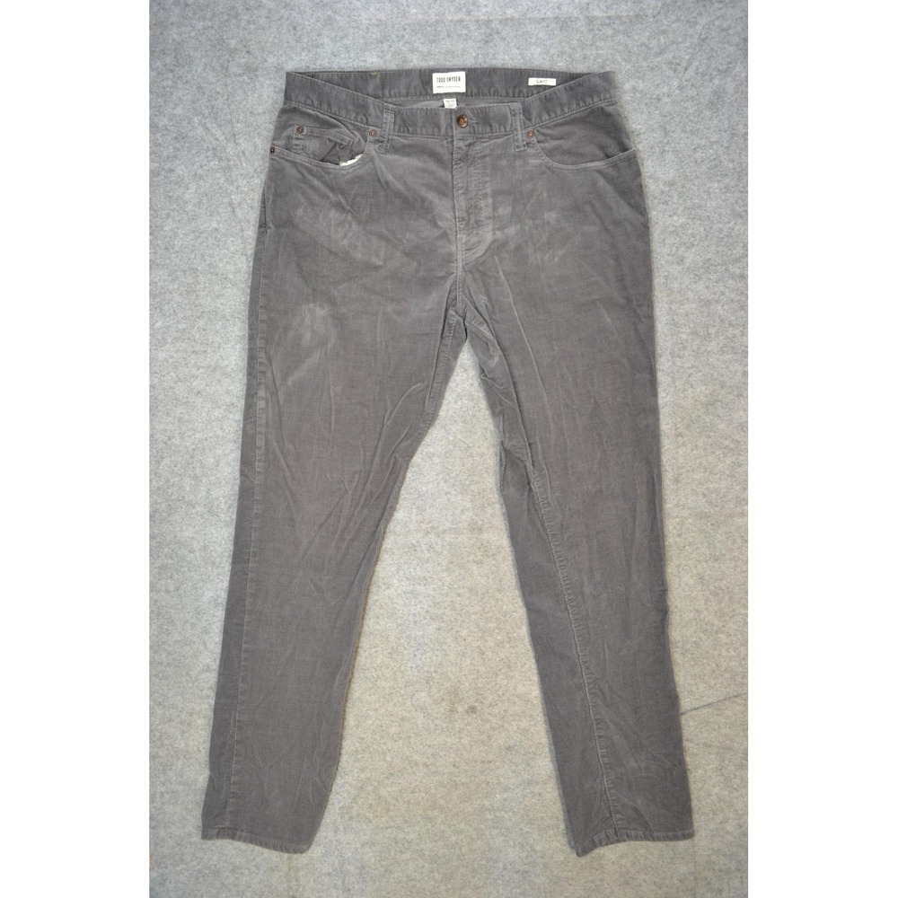 Todd Snyder Pants Mens 34x32 Gray Stretch Corduroy Slim 5 Pocket Italian fabric